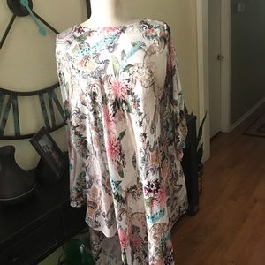 Asymmetrical silk top